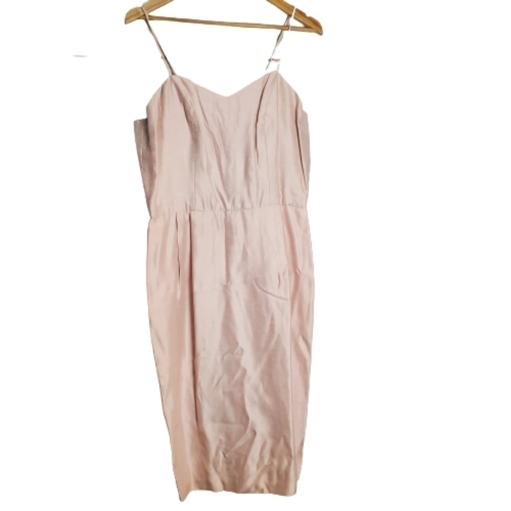 80s Vintage Karen Lawrence Pink Strappy Pencil Midi Dress Size 12
